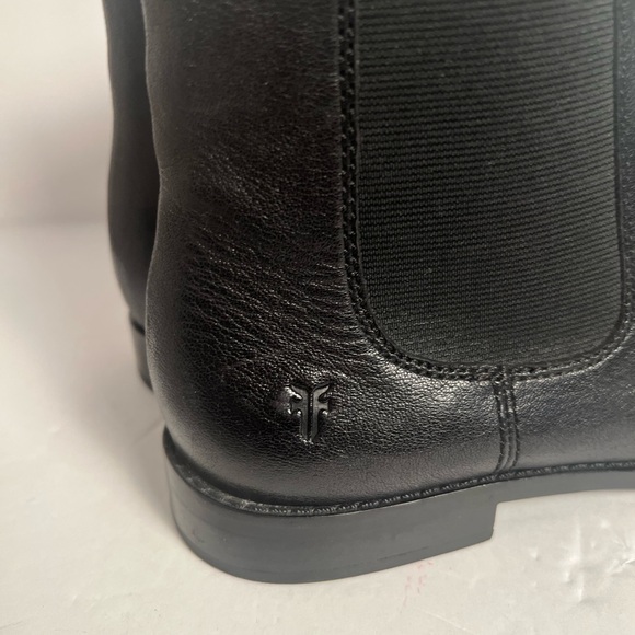 Frye Boots 7.5 Black Leather Pull On Booties Moto Classic Cottagecore Boho - Picture 8 of 12